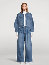 Ms. Plise Pleated Wide-Leg Jeans