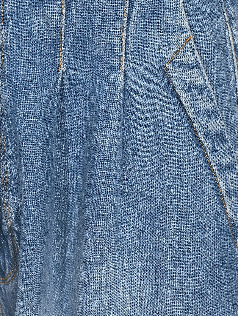 Ms. Plise Pleated Wide-Leg Jeans