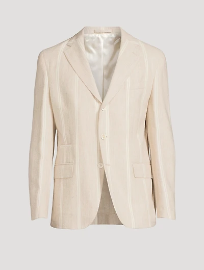 Alpaca And Wool Jacket Striped Print