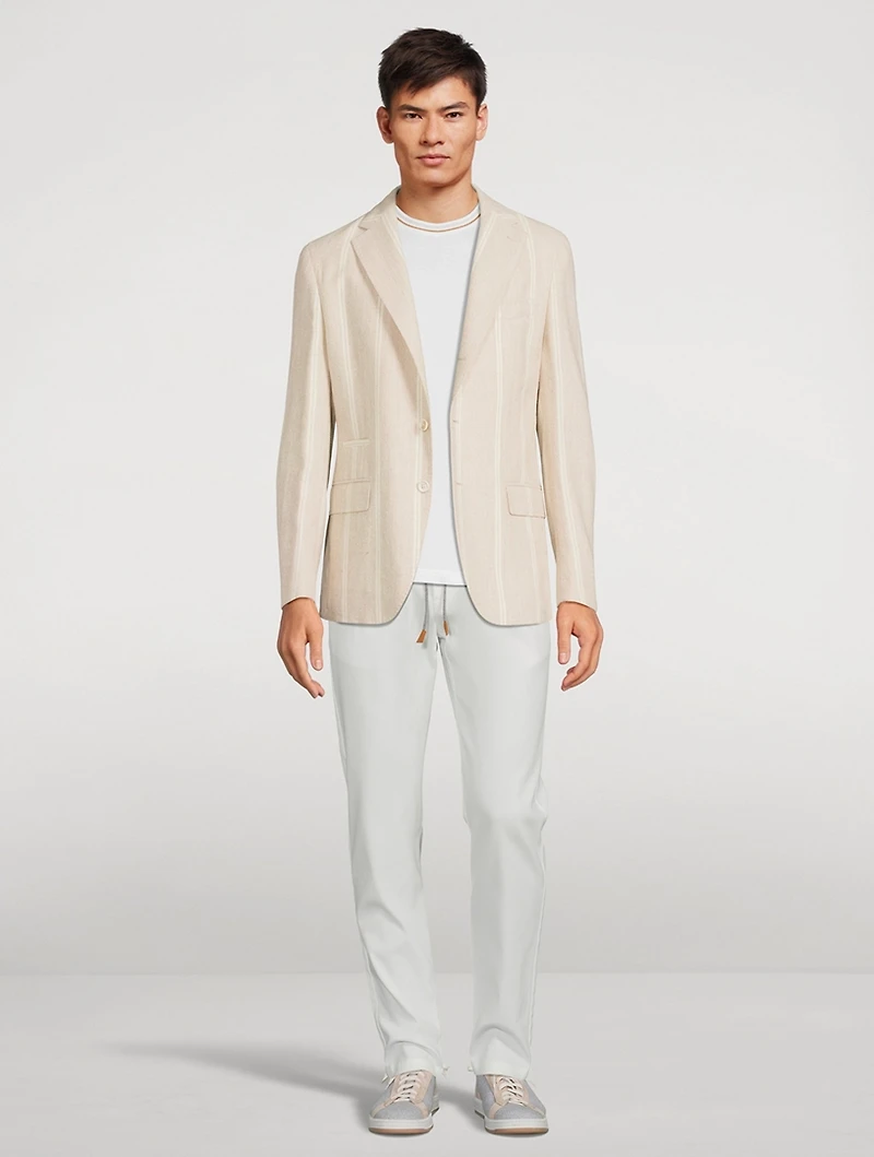 Alpaca And Wool Jacket Striped Print
