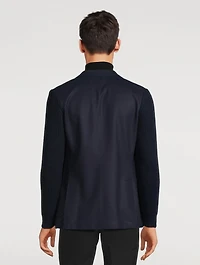Wool And Nylon Double-Breasted Jacket