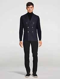 Wool And Nylon Double-Breasted Jacket
