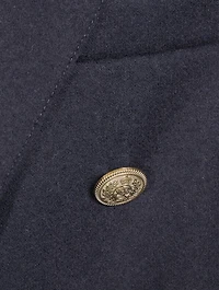 Wool And Nylon Double-Breasted Jacket