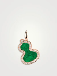 Large Wulu 18K Rose Gold Necklace With Diamonds And Jade