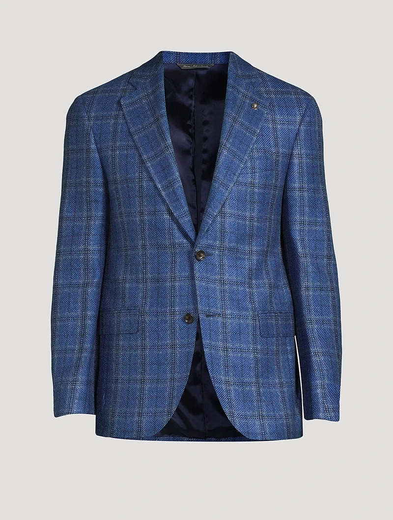Mason Cashmere And Silk Jacket Plaid Print