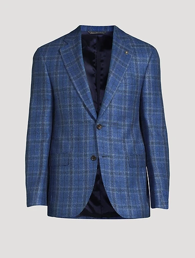 Mason Cashmere And Silk Jacket Plaid Print