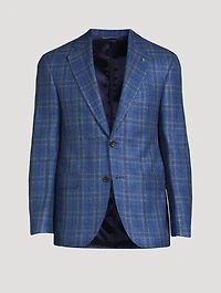 Mason Cashmere And Silk Jacket Plaid Print