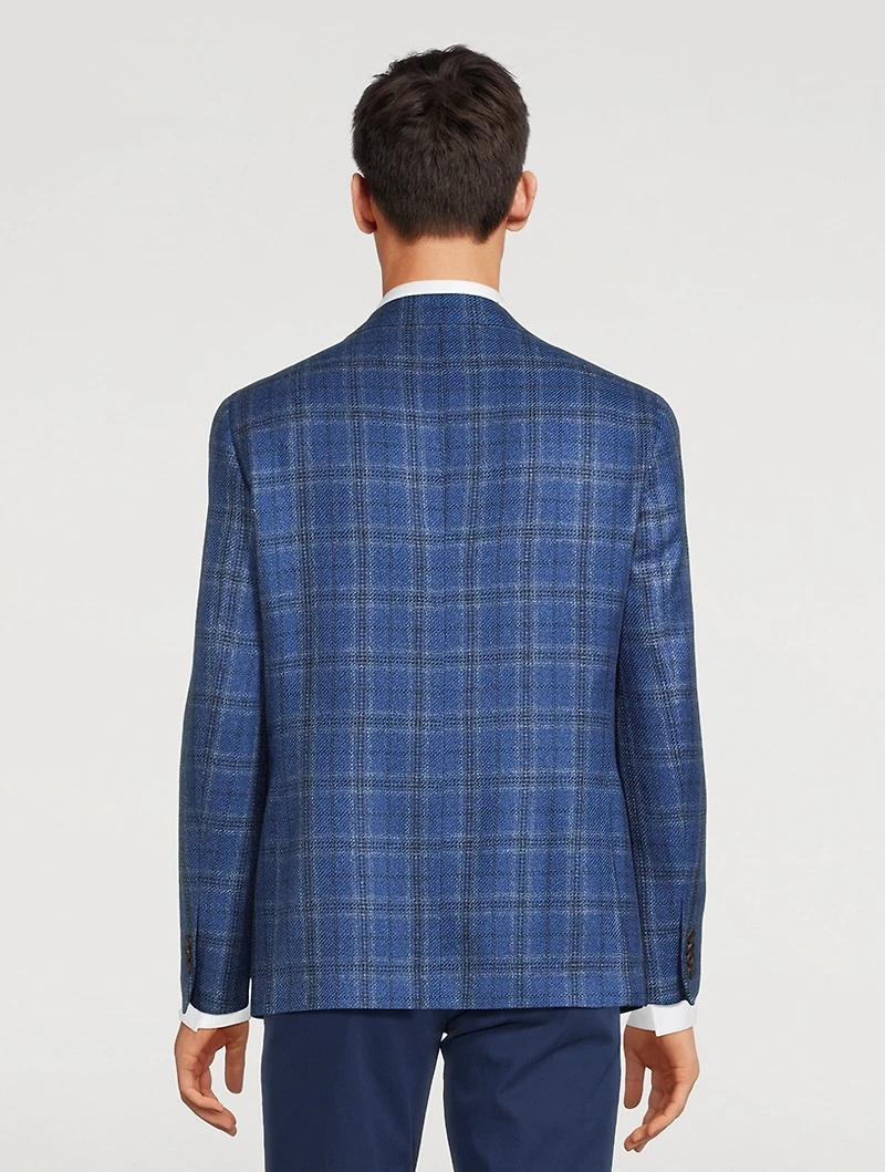 Mason Cashmere And Silk Jacket Plaid Print