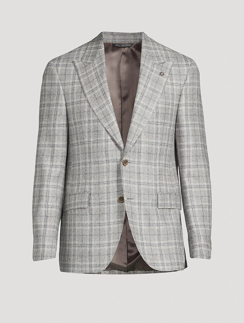 Morgan Cashmere And Silk Jacket Plaid Print