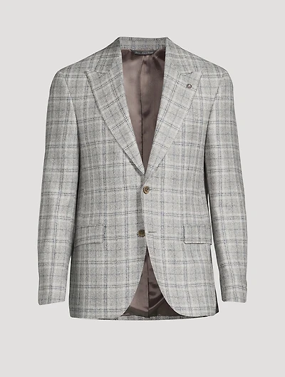 Morgan Cashmere And Silk Jacket Plaid Print