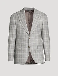 Morgan Cashmere And Silk Jacket Plaid Print
