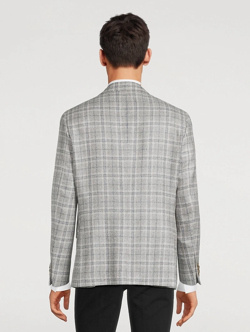 Morgan Cashmere And Silk Jacket Plaid Print