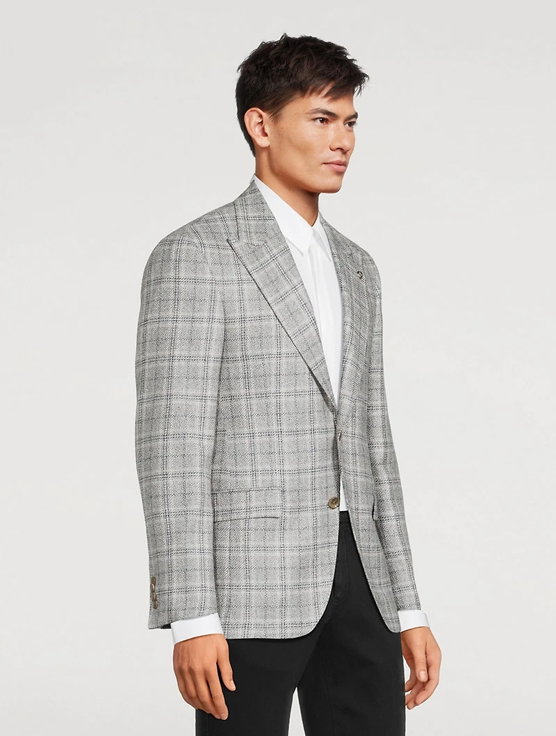 Morgan Cashmere And Silk Jacket Plaid Print
