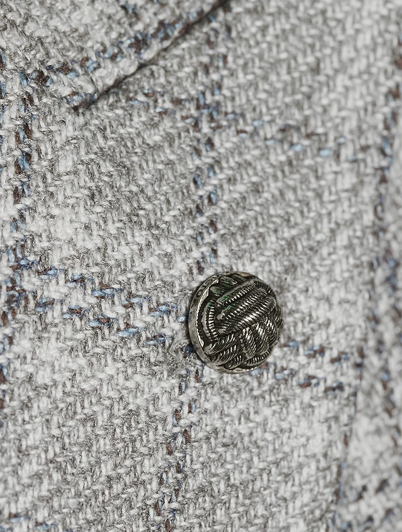 Morgan Cashmere And Silk Jacket Plaid Print