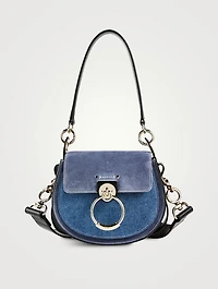 Tess Denim And Suede Saddle Bag