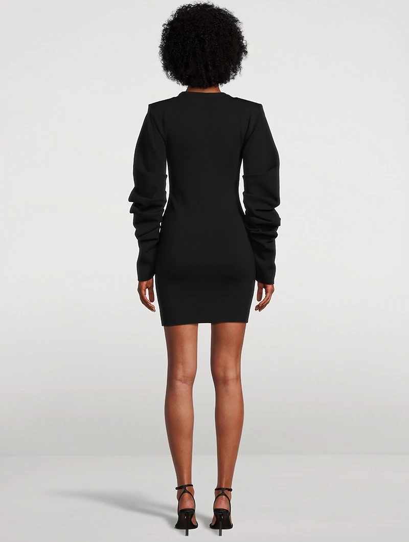 Girona Ruched-Sleeve Mini Dress