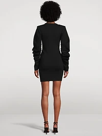 Girona Ruched-Sleeve Mini Dress