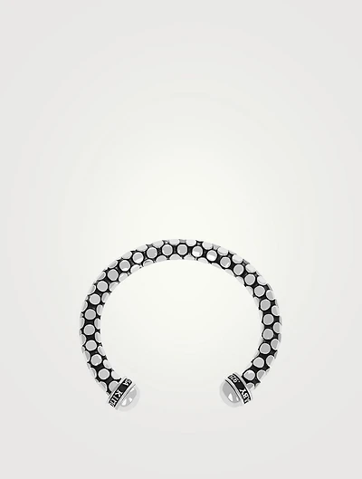 Small Silver Snake Skin Cuff Bracelet