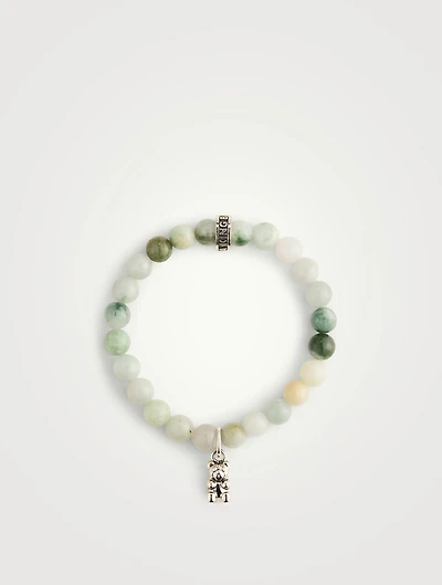 Burma Jade Beaded Bracelet With Gummie Bear Charm