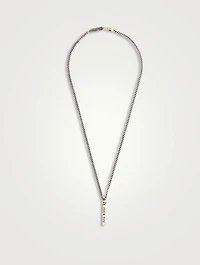 Silver F You Bar Pendant Necklace