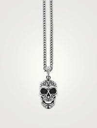 Laughing Skull with Moveable Jaw Pendant Necklace