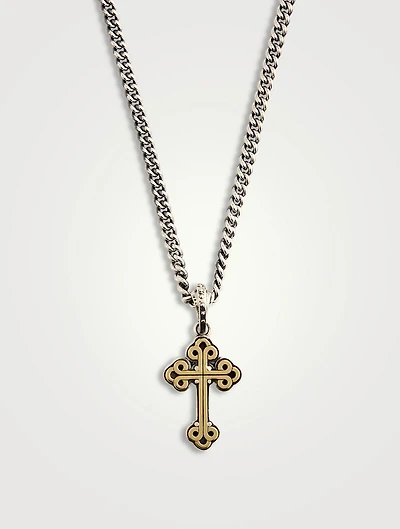 Small Silver Traditional Cross Pendant Necklace