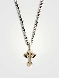 Small Silver Traditional Cross Pendant Necklace