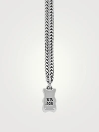 Large Silver Gummie Bear Pendant Necklace