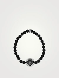 Saint Michael Onyx Beaded Bracelet