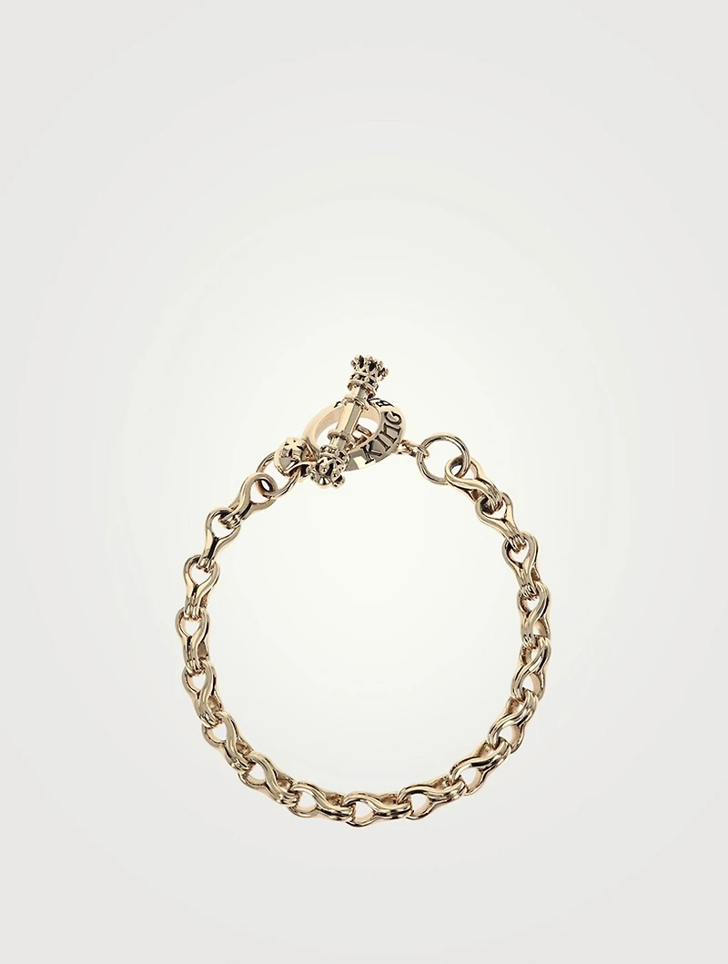 10K Gold Small Twisted Eight Link Bracelet
