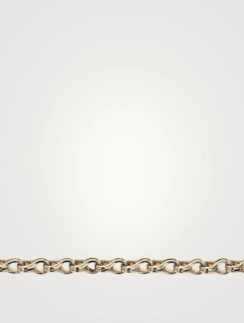 10K Gold Small Twisted Eight Link Bracelet