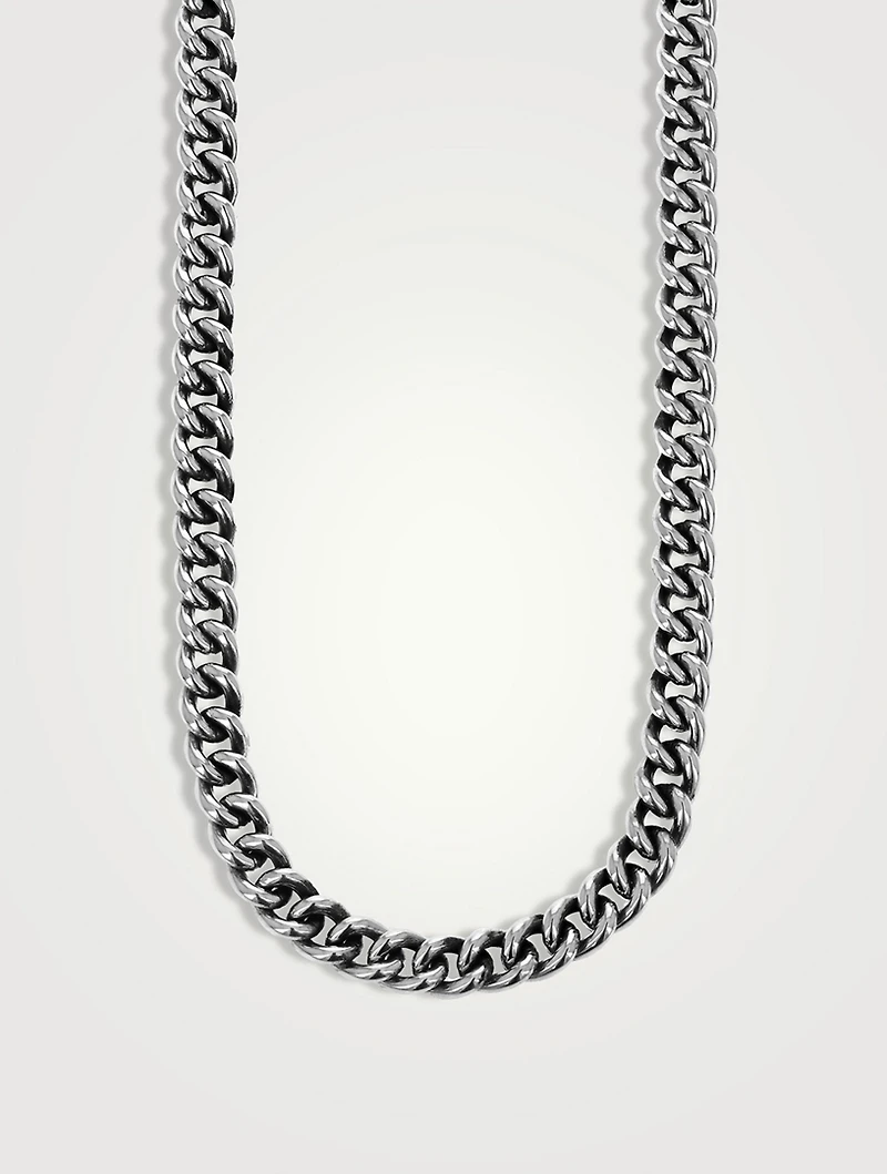 Large Sterling Silver Curb Link Necklace