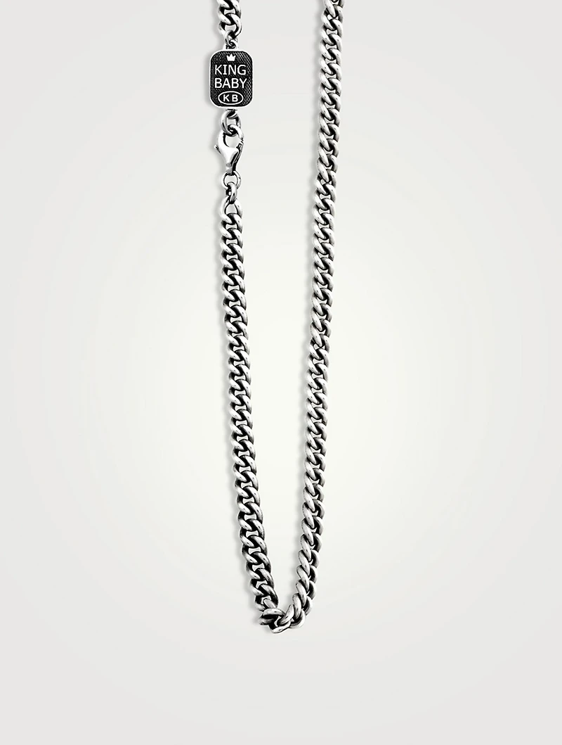 Large Sterling Silver Curb Link Necklace