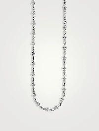 Small Silver Fleur De Lis Chain Necklace