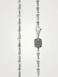 Small Silver Fleur De Lis Chain Necklace