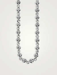 Silver Round MB Cross Link Chain Necklace