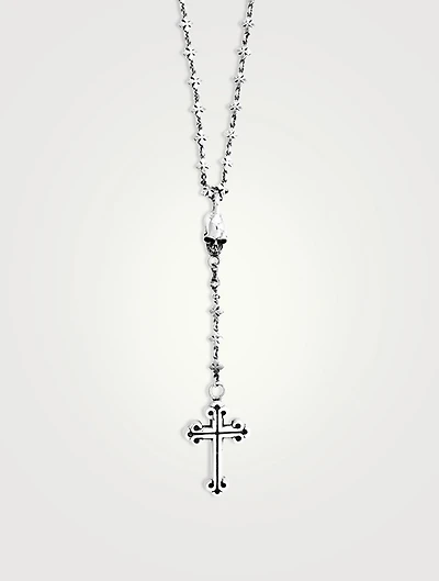 MB Cross Chain Skull Rosary Necklace