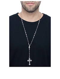 MB Cross Chain Skull Rosary Necklace