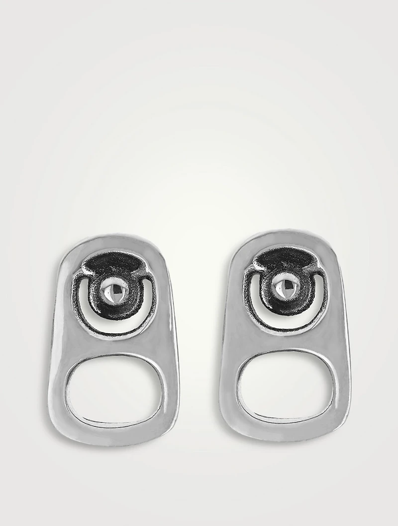 Silver Pop Top Stud Earrings