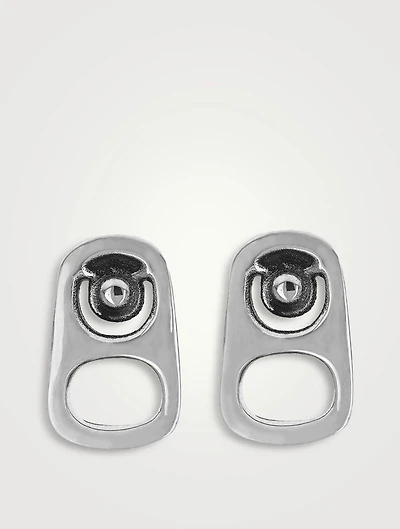 Silver Pop Top Stud Earrings