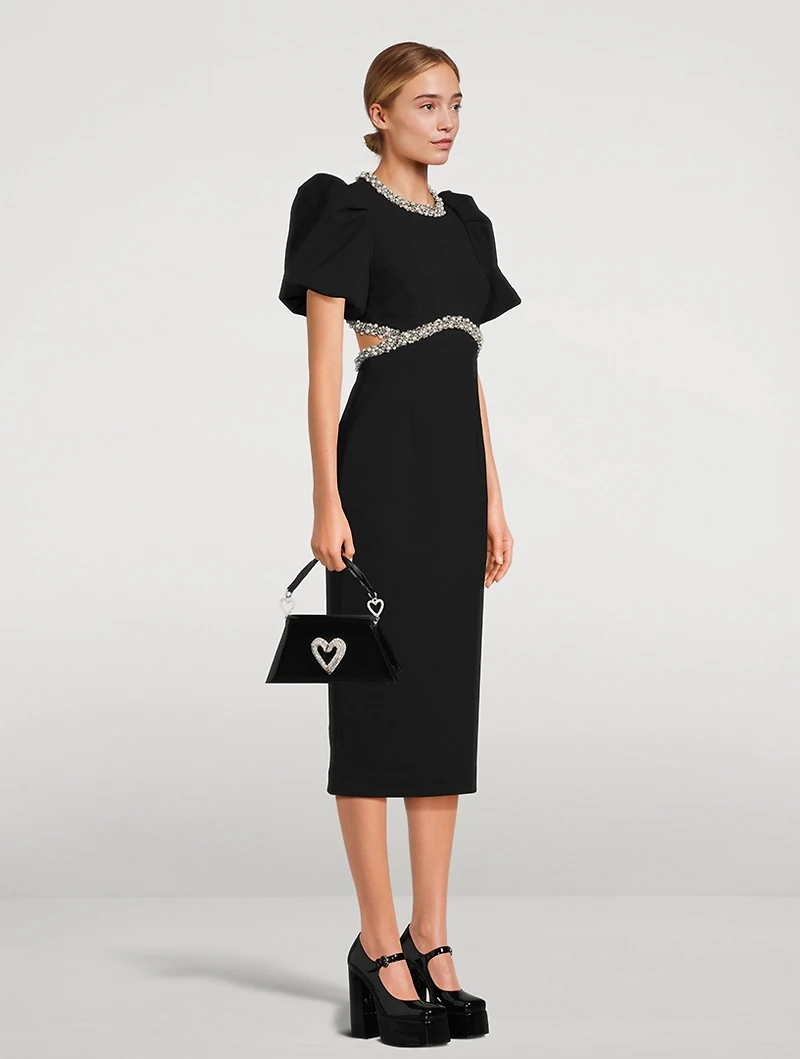 Eva Embellished Cut-Out Midi Dress