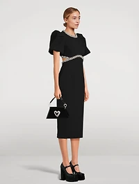 Eva Embellished Cut-Out Midi Dress