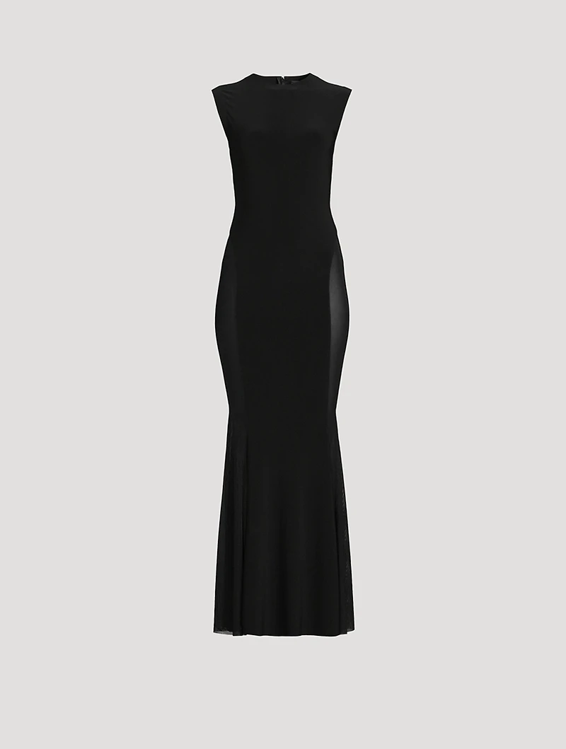 Fishtail Gown With Mesh Sides