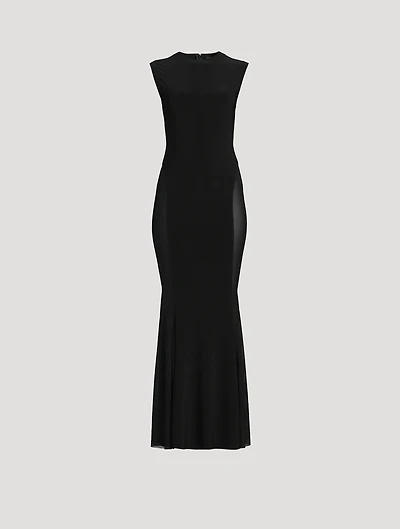 Fishtail Gown With Mesh Sides