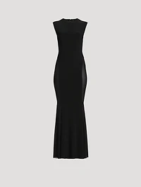 Fishtail Gown With Mesh Sides