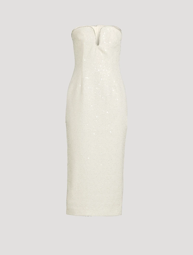 Sequin Boucle Midi Dress