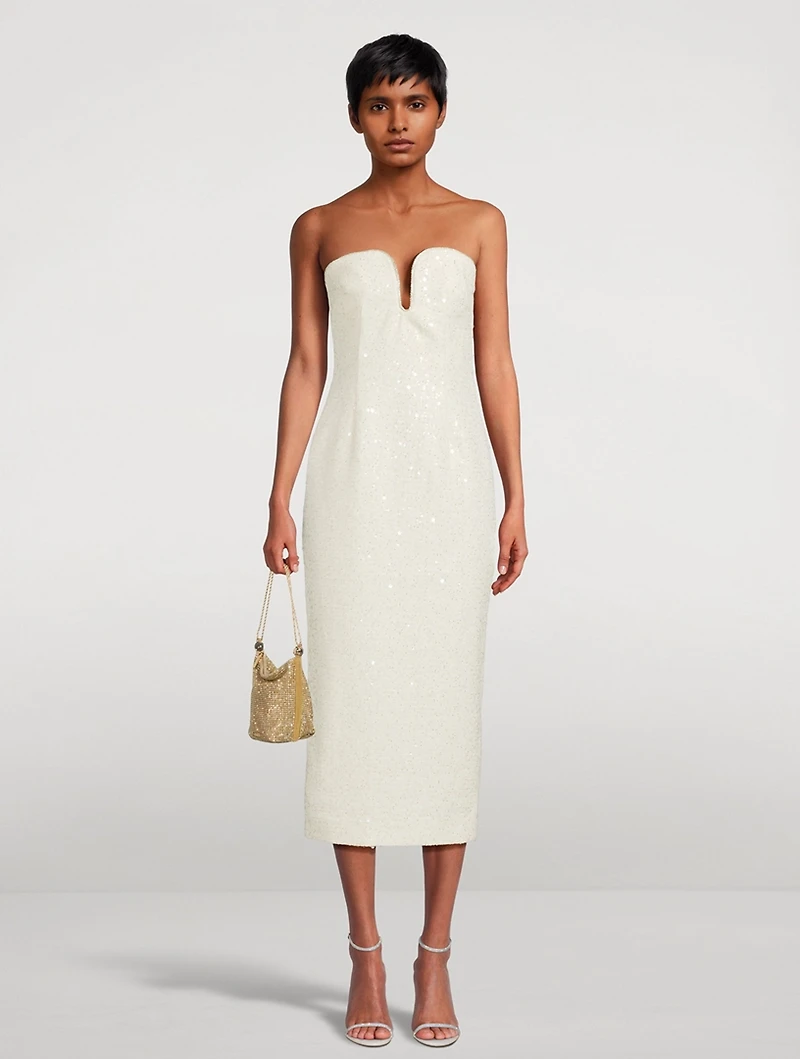 Sequin Boucle Midi Dress