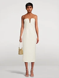 Sequin Boucle Midi Dress