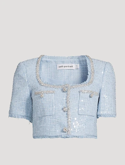 Sequin Boucle Crop Top