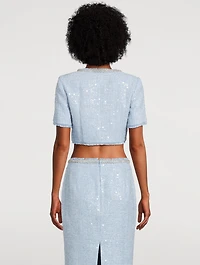 Sequin Boucle Crop Top